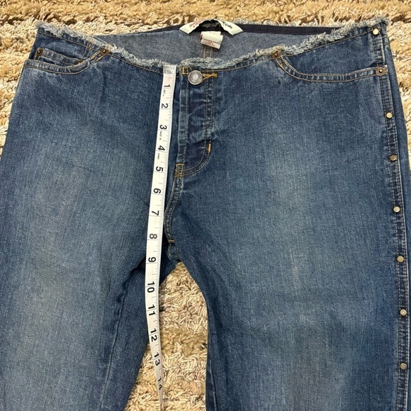 Abercrombie fitch vintage Denim Flare Jeans Side Studs boot cut low rise raw - Picture 7 of 10